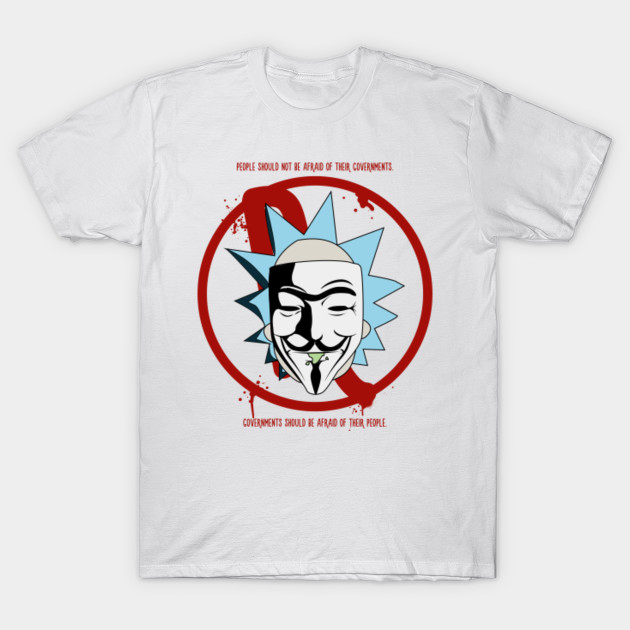 Rick for Vendetta - Rick and Morty in V for Vendetta T-Shirt-TOZ